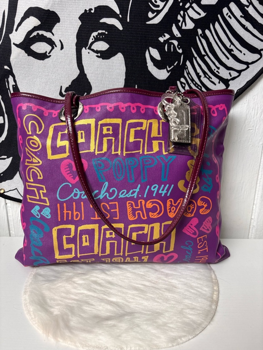 Coach Poppy Evie Graffiti Tote
